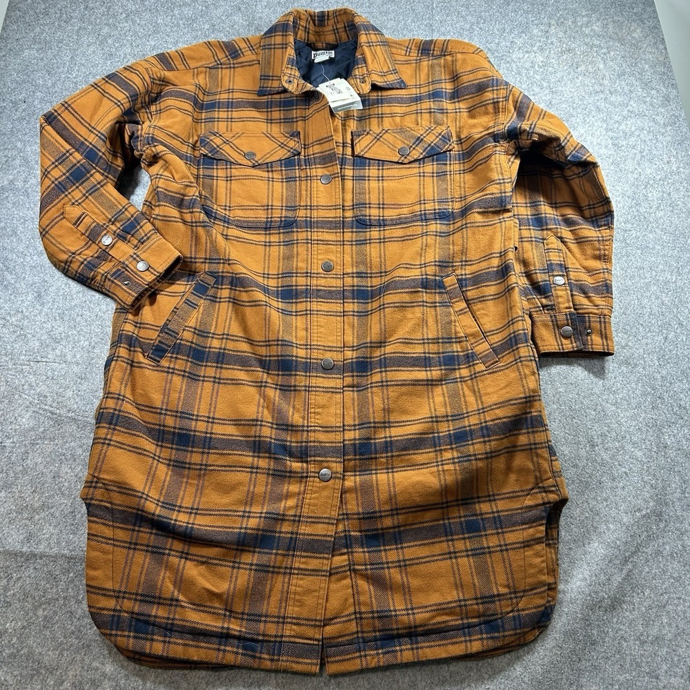 Duluth Trading Jacket Large Plaid Folklore Flannel Insulated Duster Shacket